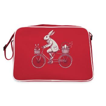 Lapin de Pâques Vélo Style Rétro - Sac Retro - rouge/blanc - Dos