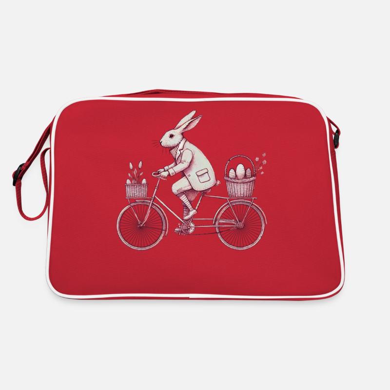 Easter Bunny Bicycle Retro Style Retro Bag
