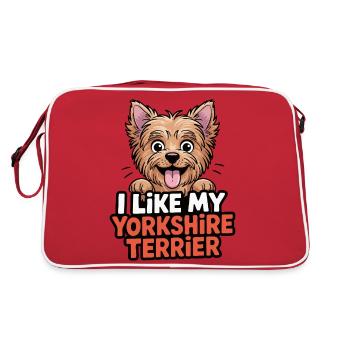 J’aime mon Yorkshire Terrier Hundeliebe - Sac Retro - rouge/blanc - Dos