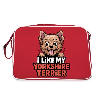J’aime mon Yorkshire Terrier Hundeliebe - Sac Retro - rouge/blanc - Dos