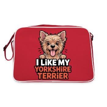 J’aime mon Yorkshire Terrier Hundeliebe - Sac Retro - rouge/blanc - Dos