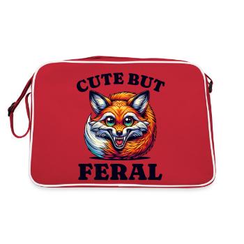 Cute But Feral Sweet But Wild Fox - Retro Bag - red/white - Back