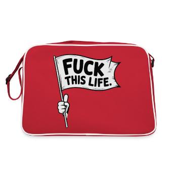 COOL TSHIRT, FUCK THIS LIFE - Retro Bag - red/white - Back