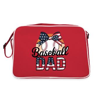 Baseball Dad Pride American Flag Bow - Retro Bag - red/white - Back