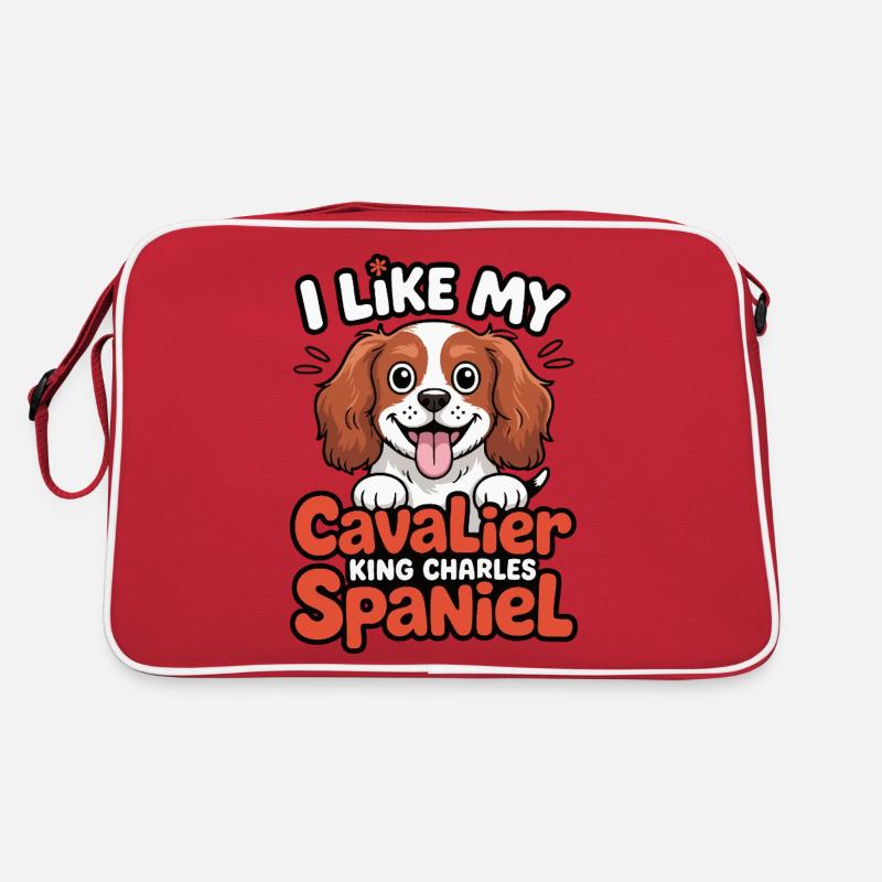 J’aime mon Cavalier King Charles Spaniel Dog Love Sac Retro