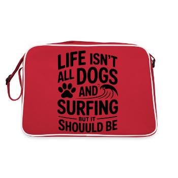 Surf Dire Chiens Drôle Surf Cadeau - Sac Retro - rouge/blanc - Dos