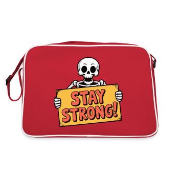 OS DU CRÂNE, RESTEZ FORT - Sac Retro - rouge/blanc - Dos