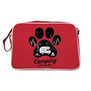 Camping adventure with your dog - Retro Bag - red/white - Back