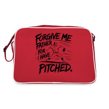 Pardonne-moi Père Baseball Pitcher Flame Design - Sac Retro - rouge/blanc - Dos