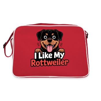 J’aime mon Rottweiler Hundeliebe - Sac Retro - rouge/blanc - Dos