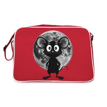 Souris de nuit au clair de lune – Douce et mystique - Sac Retro - rouge/blanc - Dos