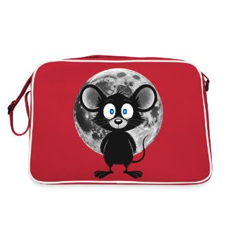 Souris de nuit au clair de lune – Douce et mystique - Sac Retro - rouge/blanc - Dos