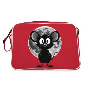 Souris de nuit au clair de lune – Douce et mystique - Sac Retro - rouge/blanc - Dos