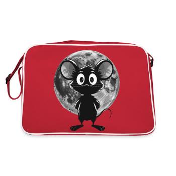 Souris de nuit au clair de lune – Douce et mystique - Sac Retro - rouge/blanc - Dos