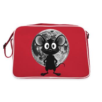 Souris de nuit au clair de lune – Douce et mystique - Sac Retro - rouge/blanc - Dos