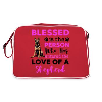 Proud German Shepherd Owner Saying - Retro Bag - red/white - Back