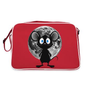 Souris de nuit au clair de lune – Douce et mystique - Sac Retro - rouge/blanc - Dos