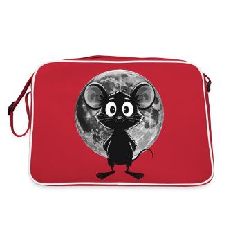 Souris de nuit au clair de lune – Douce et mystique - Sac Retro - rouge/blanc - Dos