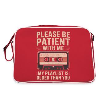 Be patient playlist - Retro Bag - red/white - Back