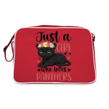 Just a Girl Who Loves Panthers - Retro Tasche - Rot/Weiß - Hinten