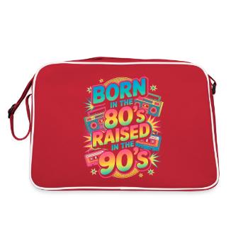 Né dans les années 80 élevé dans les années 90 - Sac Retro - rouge/blanc - Dos