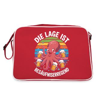 Lustiges Saufshirt - Retro Tasche - Rot/Weiß - Hinten