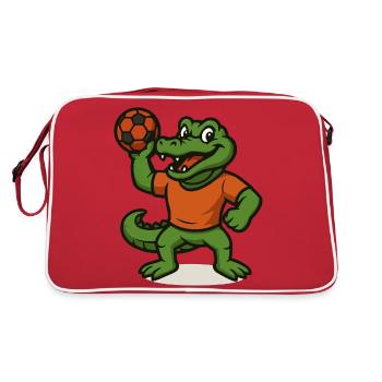 Handball Crocodile - Retro Bag - red/white - Back