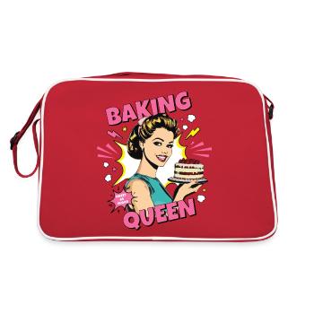 Baking Cake Baking Queen Baking Fairy Baker Pop Art - Retro Bag - red/white - Back