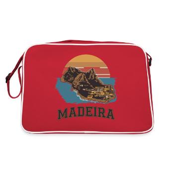 Madeira Island Illustration Sunset - Retro Bag - red/white - Back