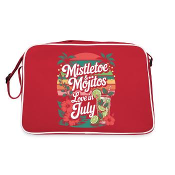 Mistletoe and mojitos Christmas in July - Retro Bag - red/white - Back