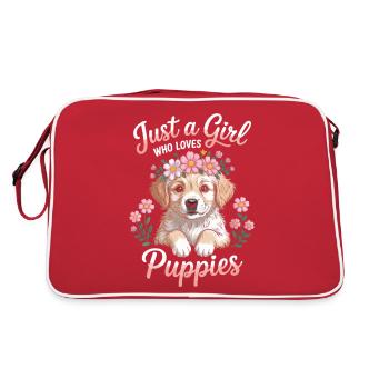 Juste une fille qui aime les chiots - Sac Retro - rouge/blanc - Dos