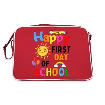 Premier jour d’école : Dire la rentrée des classes - Sac Retro - rouge/blanc - Dos