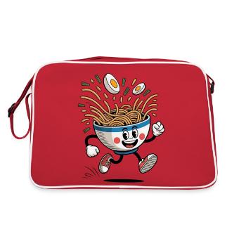 Conception amusante de nouilles ramen - Sac Retro - rouge/blanc - Dos