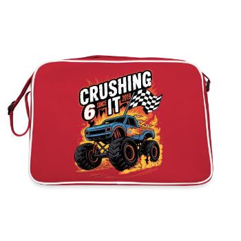 6. Geburtstag Monstertruck – Crushing It 2019 - Retro Tasche - Rot/Weiß - Hinten