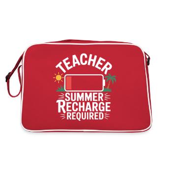 Lehrer Sommer Ferien - Retro Tasche - Rot/Weiß - Hinten