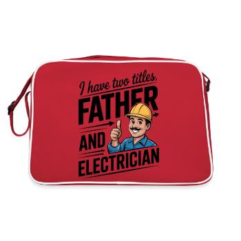 Electronics technician dad with electronics humor - Retro Bag - red/white - Back