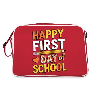Conception du premier jour d’inscription à l’école - Sac Retro - rouge/blanc - Dos