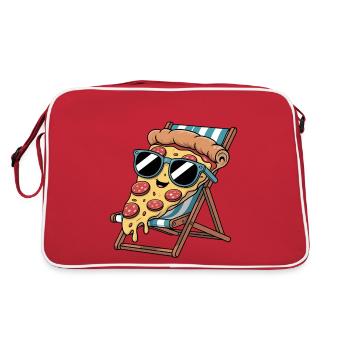 Fun relaxed pizza in summer - Retro Bag - red/white - Back