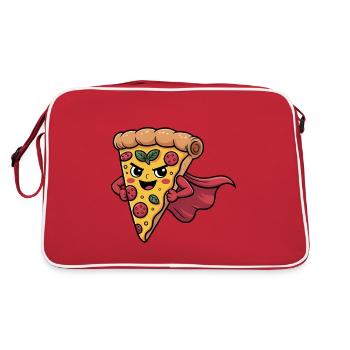 Motif de pizza amusant pour les fans de pizza - Sac Retro - rouge/blanc - Dos