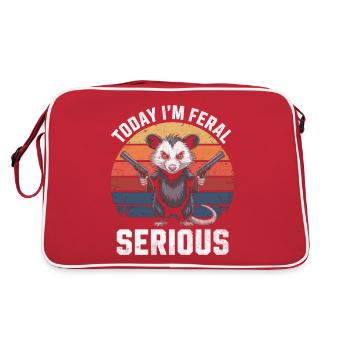 Aujourd’hui, je suis Feral sérieux - Sac Retro - rouge/blanc - Dos