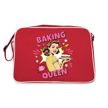 Baking Cake Baking Queen Baking Fairy Baker Pop Art - Retro Bag - red/white - Back