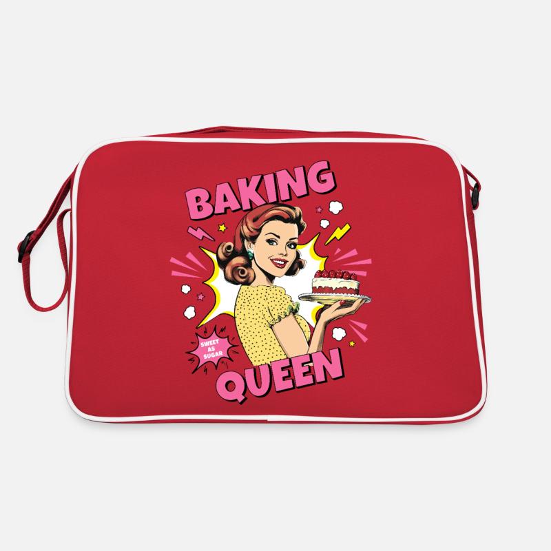 Backen Torte Backkönigin Backfee Bäckerin Pop Art Retro Tasche