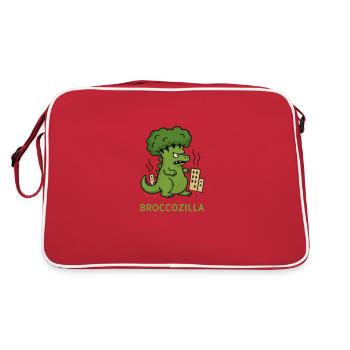 Dessin animé du monstre de brocoli – Broccozilla - Sac Retro - rouge/blanc - Dos