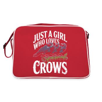 Just a girl who loves crows - Retro Tasche - Rot/Weiß - Hinten
