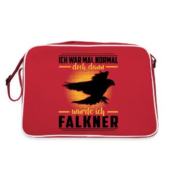 Falkner war normal Beizjagd Falknerei - Retro Tasche - Rot/Weiß - Hinten