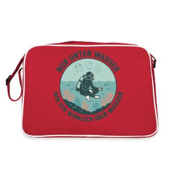 Ce n’est que sous l’eau que je suis vraiment au-dessus de l’eau - Sac Retro - rouge/blanc - Dos