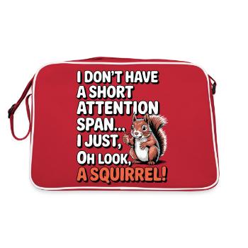ADHD? Oh look, a squirrel! - Retro Bag - red/white - Back