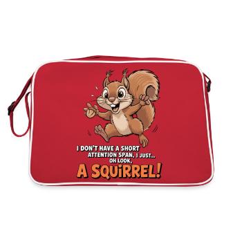 ADHD? Oh look, a squirrel! - Retro Bag - red/white - Back