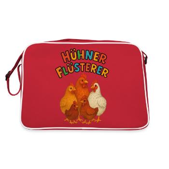 Chickens Whisperer - Retro Bag - red/white - Back