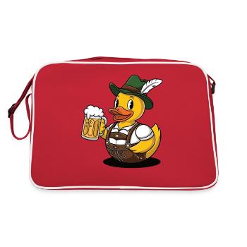 Gummiente Bayer mit Bier - Retro Tasche - Rot/Weiß - Hinten